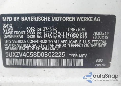 2013 BMW X5 xDrive35I/xDrive35I Premium/xDrive35I Sport Activity from USA, damaged, VIN 5UXZV4C58D0B02225